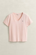 Load image into Gallery viewer, Gant Shiled V-Neck T-Shirt in Apricot Pink
