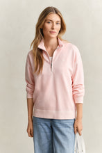 Load image into Gallery viewer, Gant Washed Sheild Half-Zip Sweater in Apricot Pink
