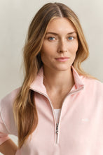 Load image into Gallery viewer, Gant Washed Sheild Half-Zip Sweater in Apricot Pink
