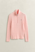 Load image into Gallery viewer, Gant Stretch Cable Half-Zip in Apricot Pink
