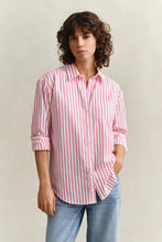 Load image into Gallery viewer, Gant Classic Poplin Striped Shirt in Bright Fuschia
