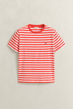 Load image into Gallery viewer, Gant Striped Shield T-Shirt on Perfect Red
