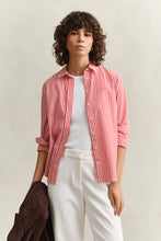 Load image into Gallery viewer, Gant Classic Poplin Striped Shirt in Perfect Red
