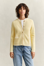 Load image into Gallery viewer, Gant Knit Cardigan in Vanilla Yellow
