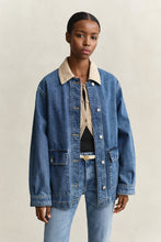 Load image into Gallery viewer, Gant Denim Spring Decker Jacket in Mid Blue
