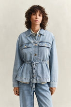 Load image into Gallery viewer, Gant Denim Jacket with Tie Deatil in Light Blue
