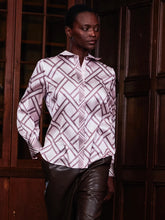 Load image into Gallery viewer, Herzen Shirt Collar Blouse in Sakura Burgundy

