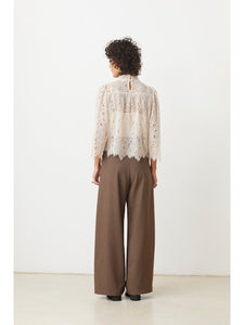 Suncoo Lucia Lace Top in Cream