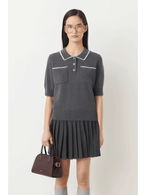 Load image into Gallery viewer, Suncoo Polka Polo Knit in Grey
