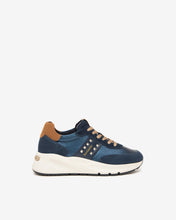 Load image into Gallery viewer, NeroGiardini Suede &amp; Leather Trainers in Navy
