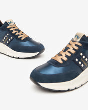 Load image into Gallery viewer, NeroGiardini Suede &amp; Leather Trainers in Navy
