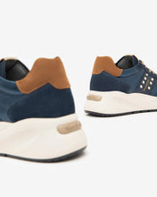 Load image into Gallery viewer, NeroGiardini Suede &amp; Leather Trainers in Navy
