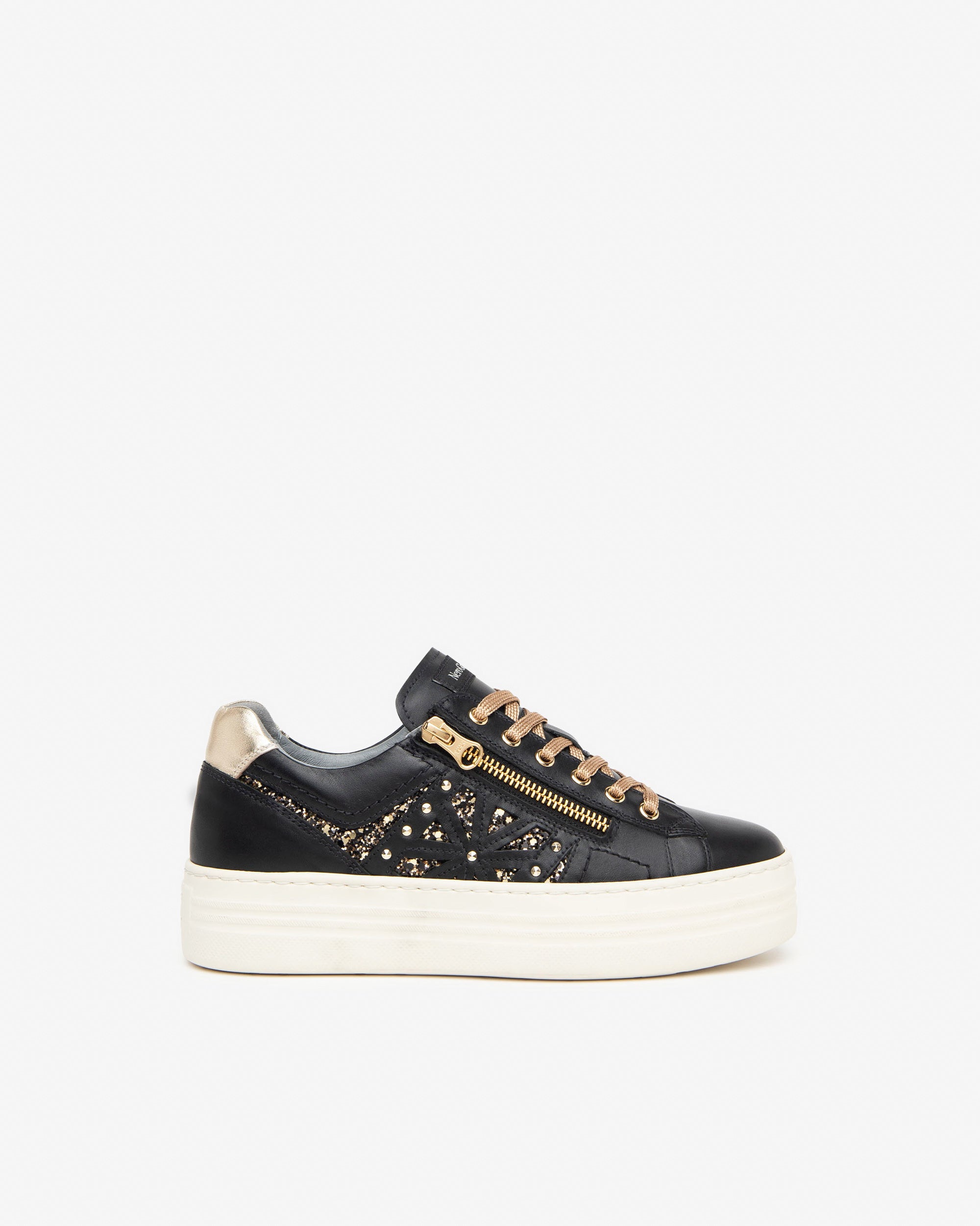 NeroGiardini Leather and Technical Fabric Trainers in Black – Ela