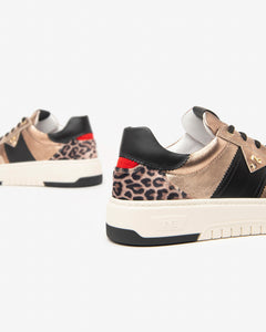 NeroGiardini Leather, Suede and Technical Fabric Trainers in Bronze