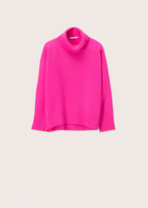 Rosso35 Turtle Neck Sweater in Shocking Pink