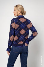 Load image into Gallery viewer, Monari Argyle Zip up Cardigan
