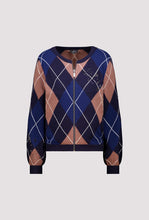 Load image into Gallery viewer, Monari Argyle Zip up Cardigan
