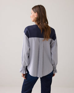 Summum Sweatshirt with Striped Sleeves