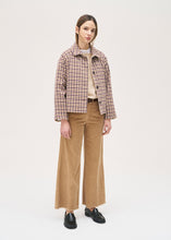 Load image into Gallery viewer, Rosso35 Cropped Check Jacket in Navy &amp; Tan
