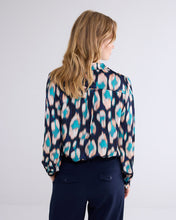 Load image into Gallery viewer, Summum Navy &amp; Peacock Blouse
