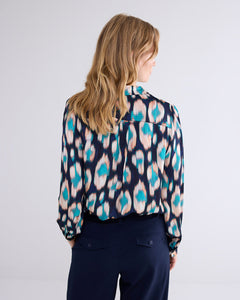 Summum Navy & Peacock Blouse