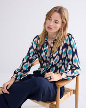 Load image into Gallery viewer, Summum Navy &amp; Peacock Blouse
