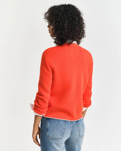 Gant Knit Jacket in Orange Red