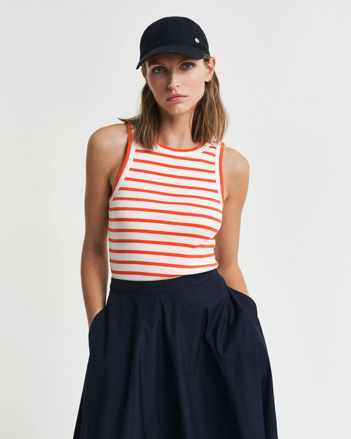 Gant Striped Tank Top in Orange/Red