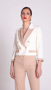 Edas Trucco Contrast Blazer in Burro/Sand