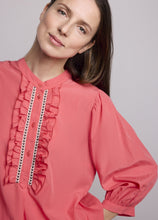 Load image into Gallery viewer, Summum Coral Blouse with Ruffles
