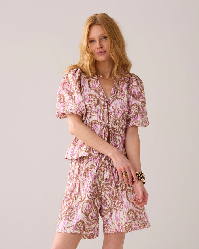 Summum Bow Tie Print Blouse