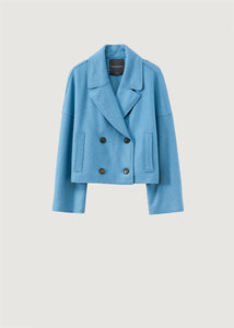 Rosso35 Blue Wool Cropped Jacket
