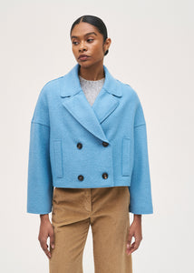 Rosso35 Blue Wool Cropped Jacket