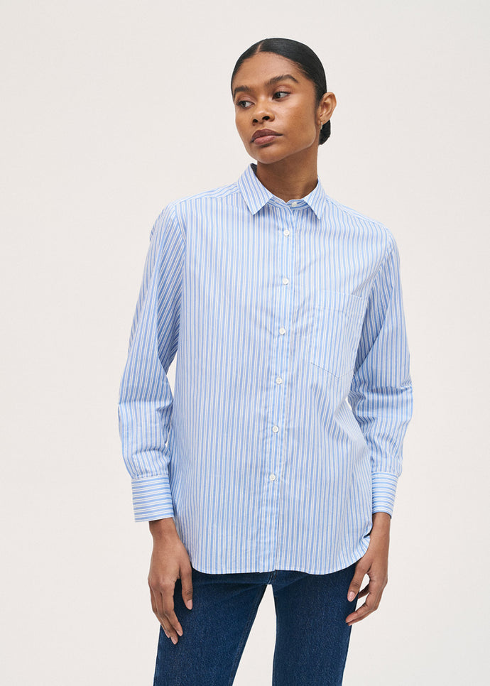 Rosso35 Blue Stripe Shirt