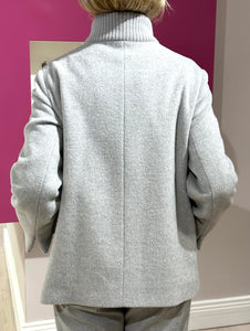 Cinzia Rocca Short Wool Coat in Silver