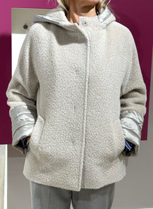 Cinzia Rocca Hooded Wool & Alpaca Jacket in Beige