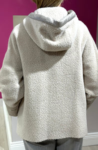 Cinzia Rocca Hooded Wool & Alpaca Jacket in Beige