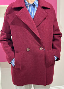 Cinzia Rocca double Breasted Boiled Wool PeaCoat