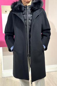 Cinzia Rocca Alpaca Wool Parka in Black