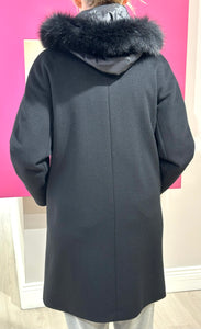 Cinzia Rocca Alpaca Wool Parka in Black