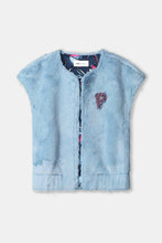 Load image into Gallery viewer, Pom Blue Fur Gilet
