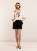 Load image into Gallery viewer, Summum Cream Blouse with Pink Embroidery
