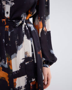 Summum Black & Orange Shirt Dress