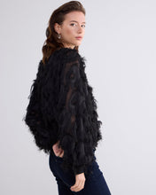 Load image into Gallery viewer, Summum Black Fluffy Blouse with Fringing
