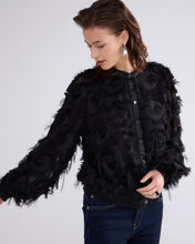 Load image into Gallery viewer, Summum Black Fluffy Blouse with Fringing
