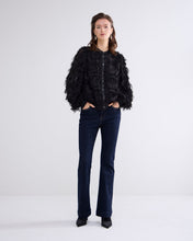 Load image into Gallery viewer, Summum Black Fluffy Blouse with Fringing
