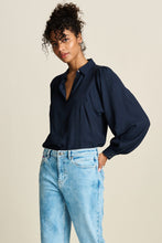 Load image into Gallery viewer, Pom Sparkle Midnight Blue Blouse
