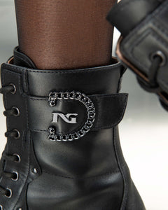 NeroGiardini Black Leather Laced Boot