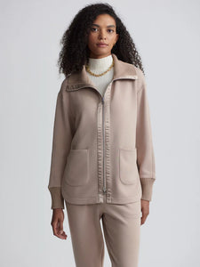 Varley Niamh Zip Through in Light Taupe