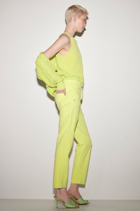 Luisa Cerano Straight Leg Jeans in Lime